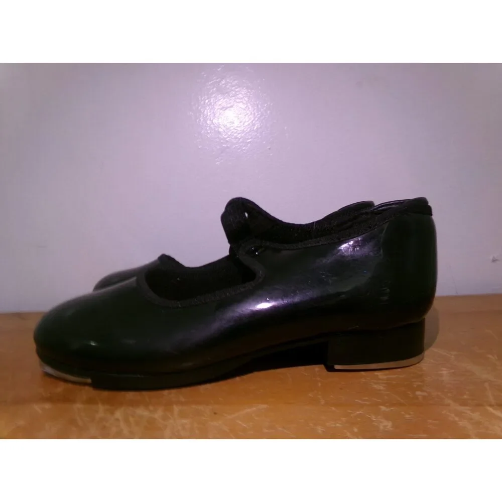 Pre-Owned Dance Tap Shoes Capezio Big Kids Black 12M Tyette Slip On Student